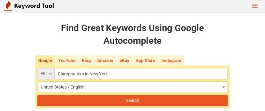 Google autocomplete keyword tool